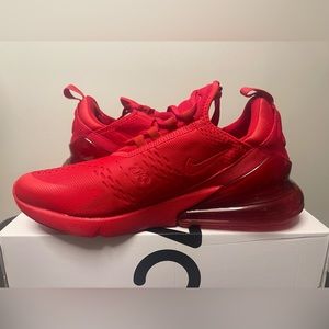 Nike Air Max 270 Triple Red Size 10.5 Men’s New with box (box has no lid)